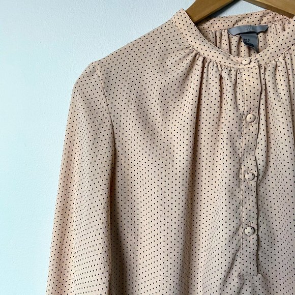 NWOT H&M Size 4 Pastel Pink Button Dotted Blouse - Picture 7 of 11